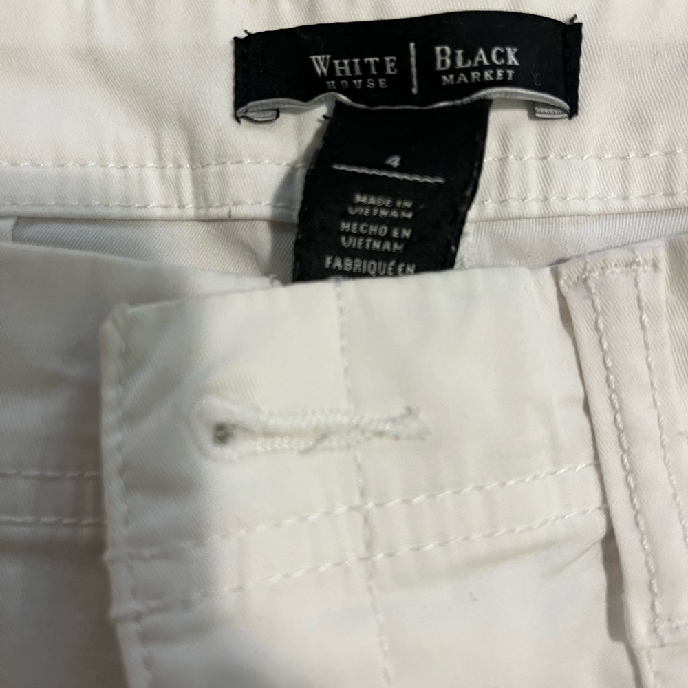 White House Black Market Crisp White Trousers Size 4
